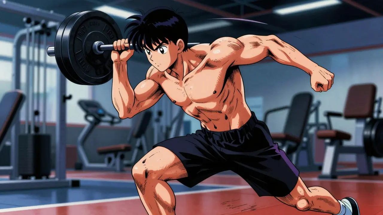 Athlete transitioning from weightlifting to sprinting in a gym setting